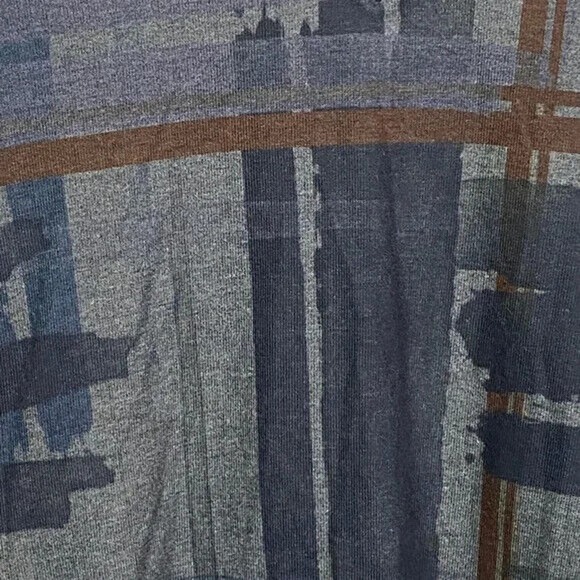 Go Couture Printed V-Neck Tunic Sweater in Charcoal Dark Blocks Size M - Picture 4 of 8